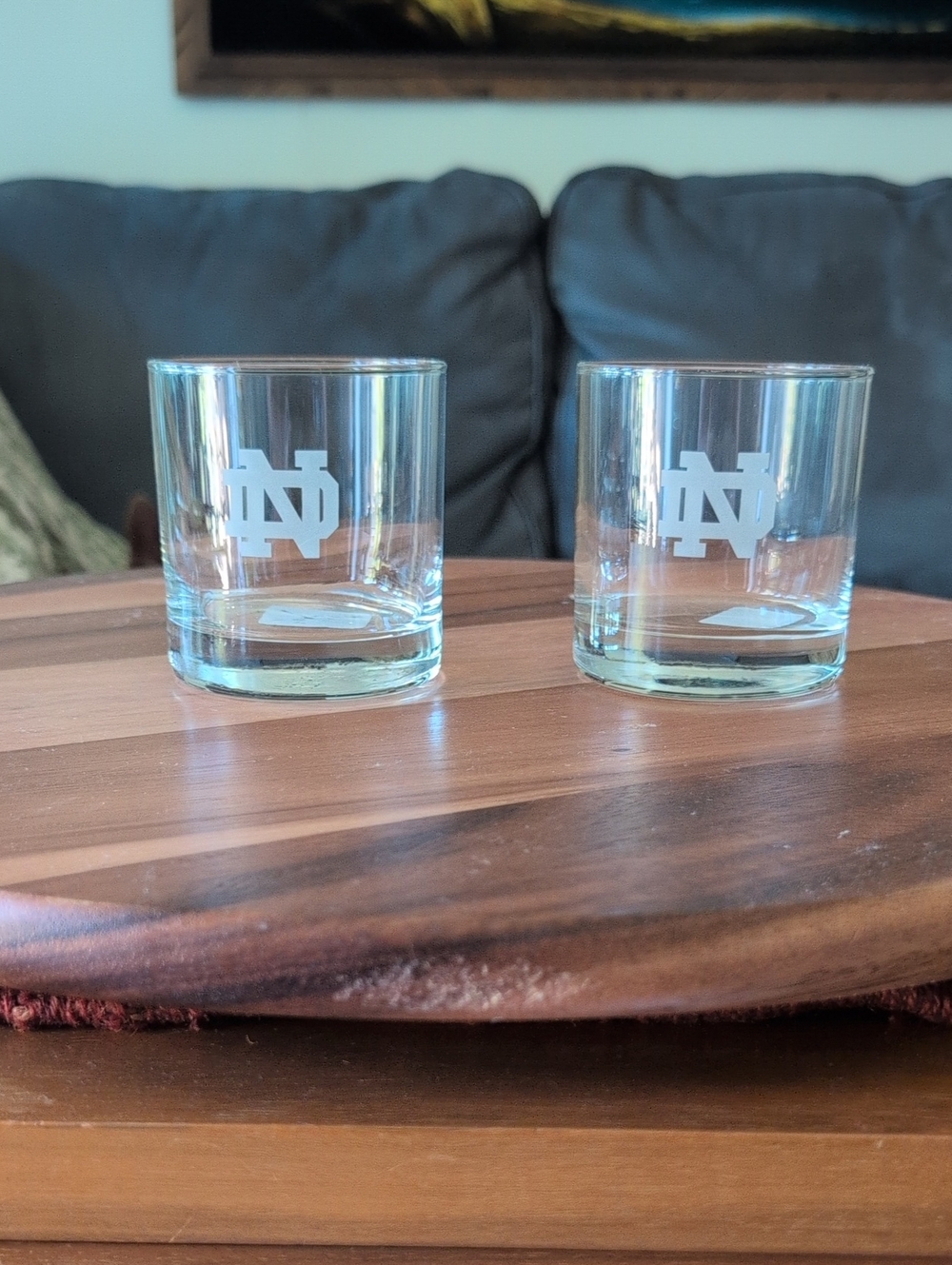 ND Etched Double Old Fashioned Glasses - Set of 2 (Clear)